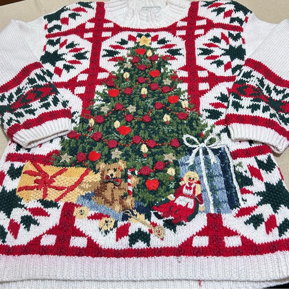 Vintage Lord & Taylor Sculptural Christmas Tree Sweater - Picture 5 of 9